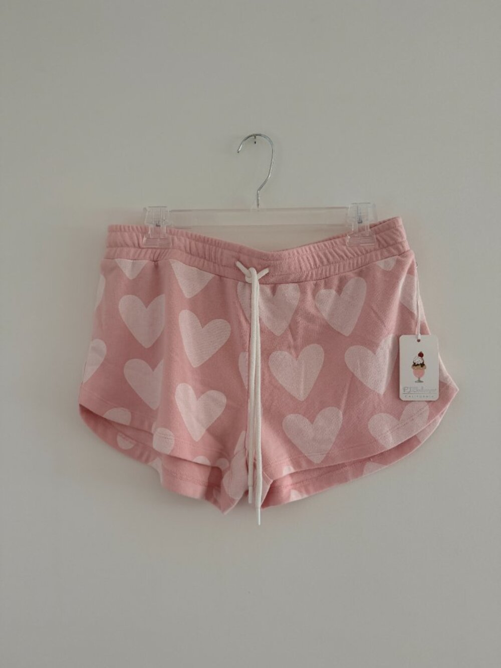 NWT PJ Salvage Heart Print Pink Shorts